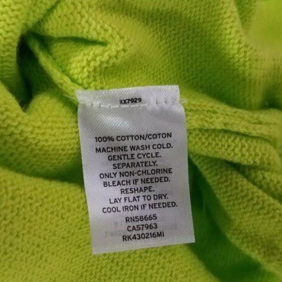 Nordstrom Abound neon lime green sorbet v-neck sweater size medium - Picture 2 of 2